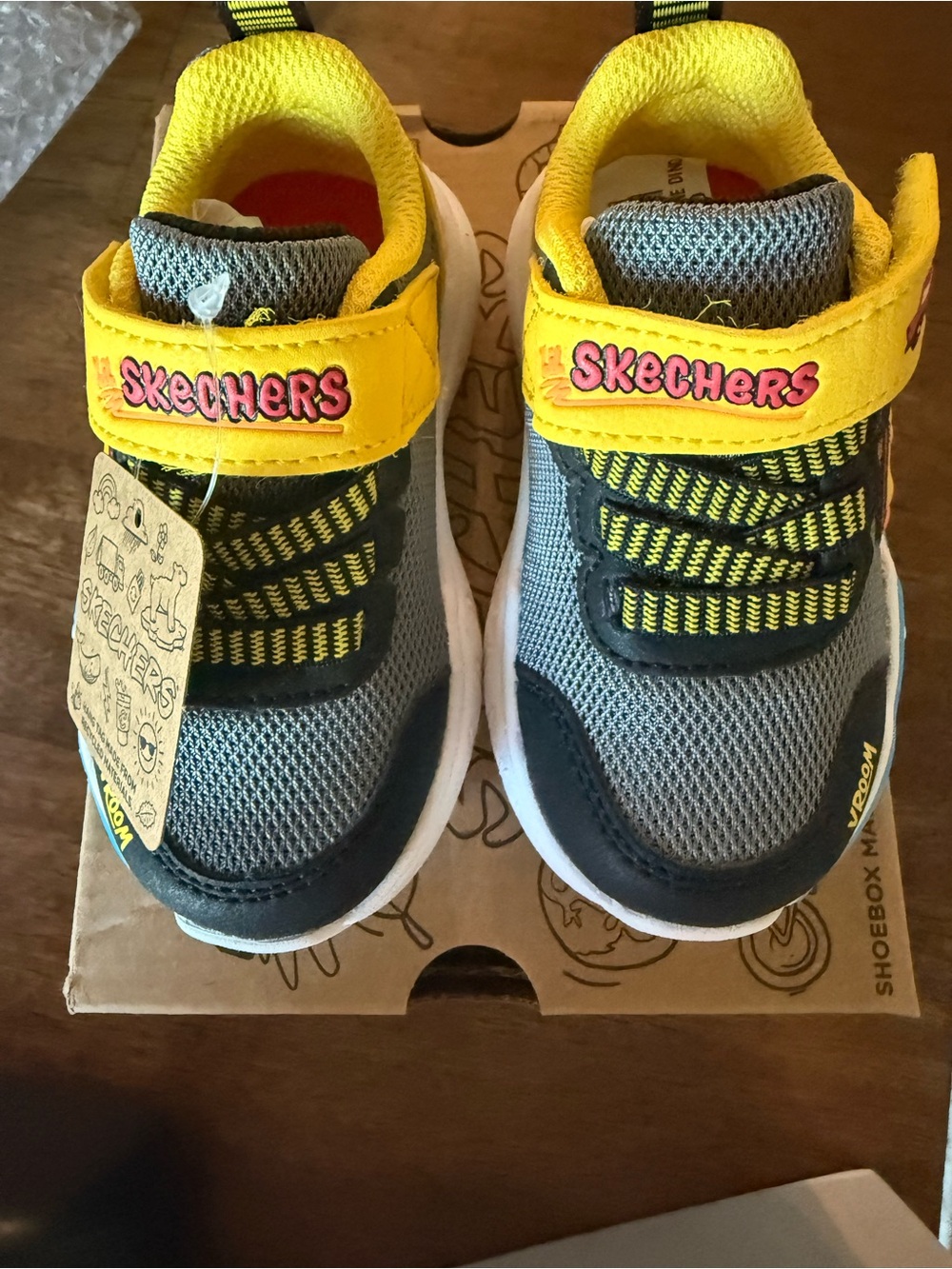 Skechers Kids Gray and Yellow Light-Up Sneakers